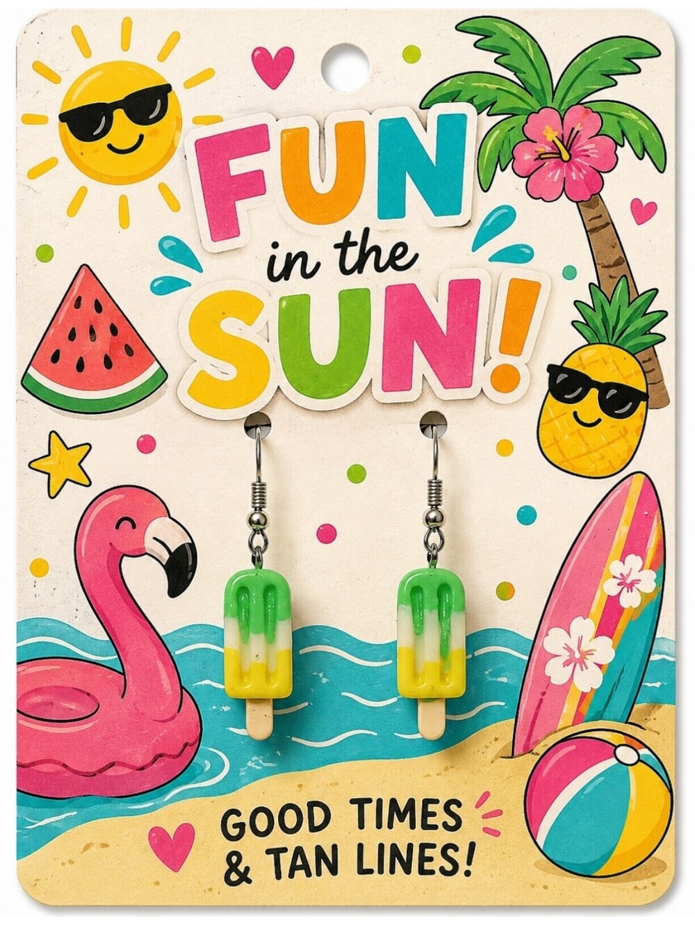Fun Jewelry Summer Popsicle Ice Cream Foodie Novelty Hypoallergenic Earrings